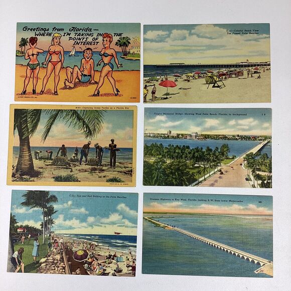 Vtg Postcards Linen Photo Comic Landmark Unposted Florida US Nagasaki 70+ - Picture 2 of 16